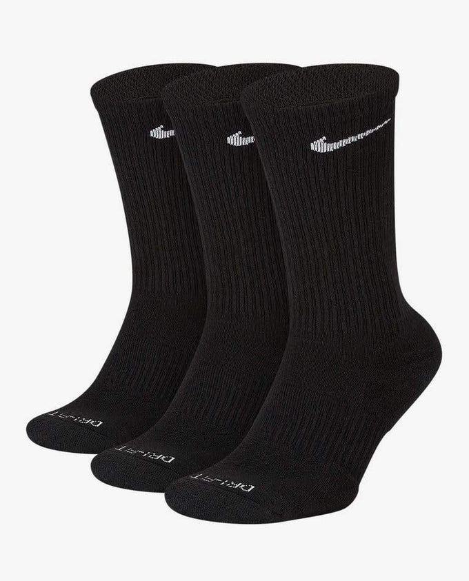 Nike 3 Pack Crew Socks Adult - Black