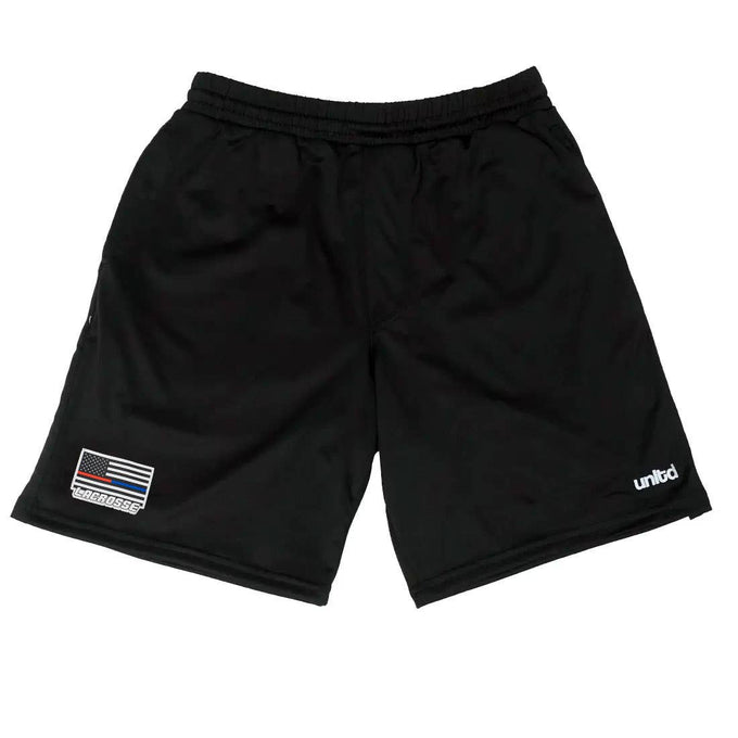 unltd X StringKing BlueRed limited Edition Monarch lacrosse shorts front view