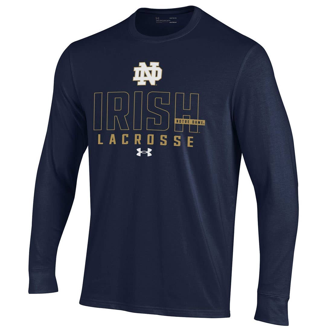 notre dame gear Notre Dame Lacrosse Under Armour Long Sleeve Tee