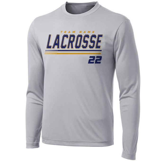 Striker Lacrosse custom long sleeve tee front view