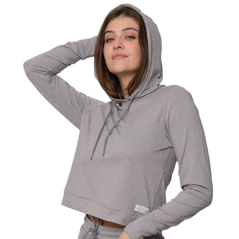 Cloud 9 Women's Lacrosse Cropped Hoodie - Grey
