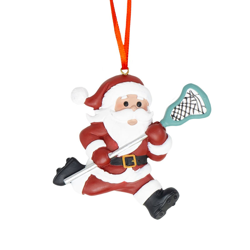 Running Santa Lacrosse Ornament