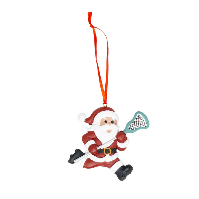 Running Santa Lacrosse Ornament