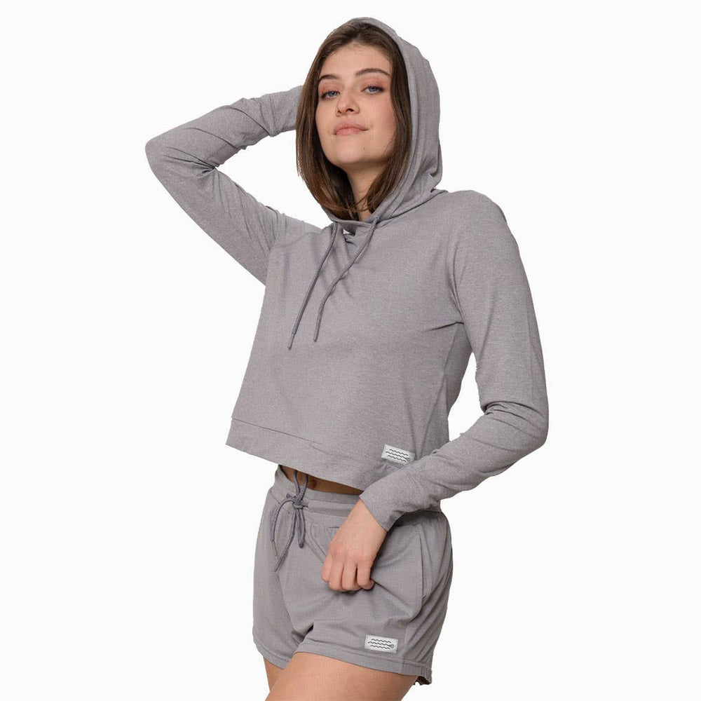 Cloud 9 Women's Lacrosse Cropped Hoodie - Grey