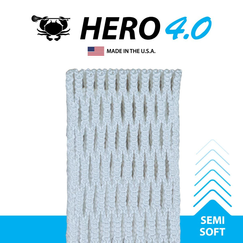 ECD Hero 4.0 Lacrosse Mesh- Semi-Soft - White
