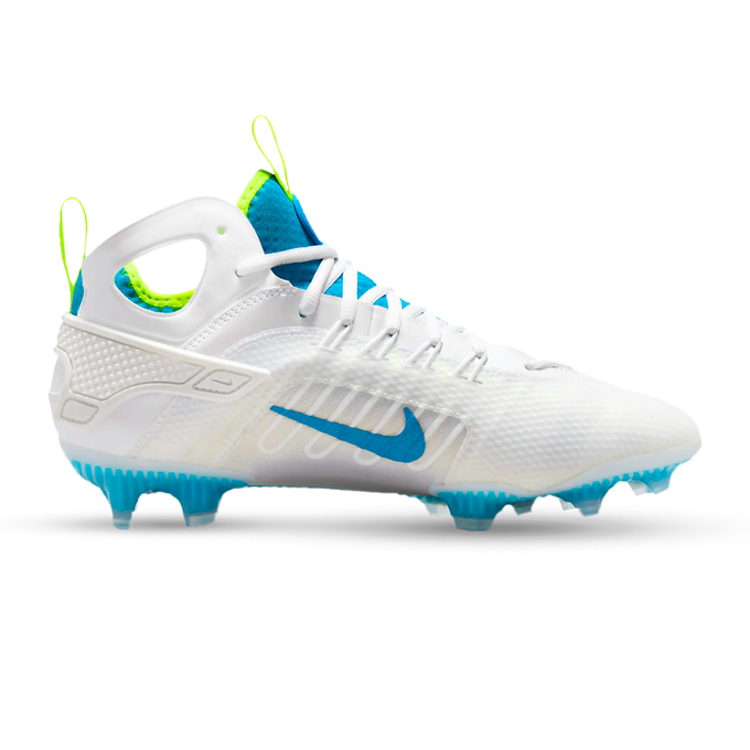 Nike Huarache 9 Elite Blue and Volt Limited Edition Lacrosse Cleats