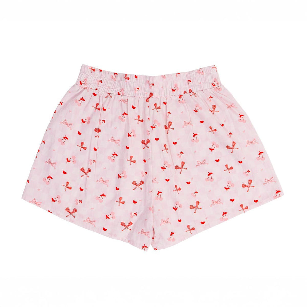 Pink Cherries & Sticks Women's Boxer Shorts