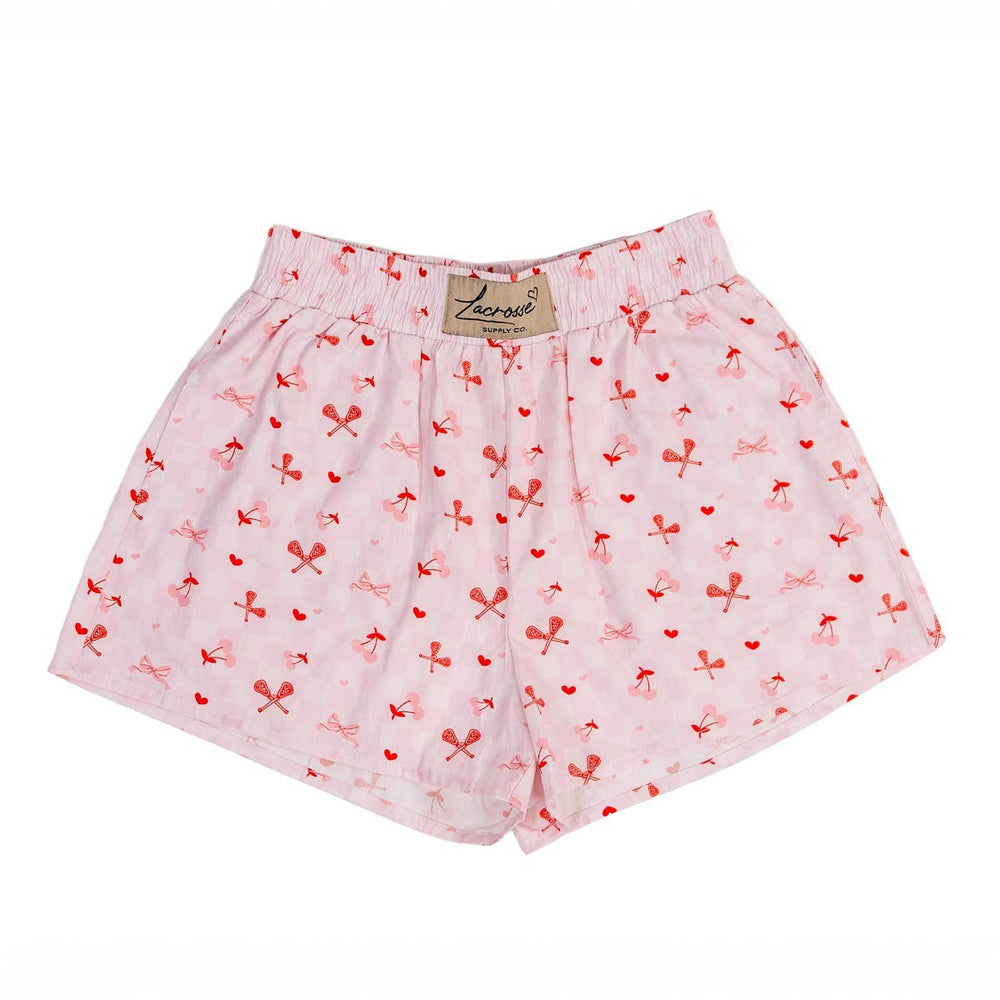 Pink Cherries & Sticks Women's Boxer Shorts