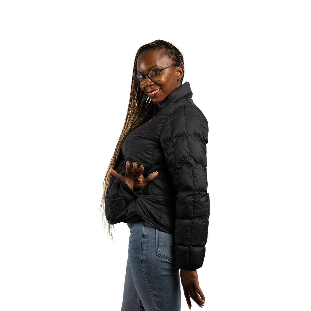 Constant Mountain Women's Infinity Pocket Down Puffer Jacket- Black