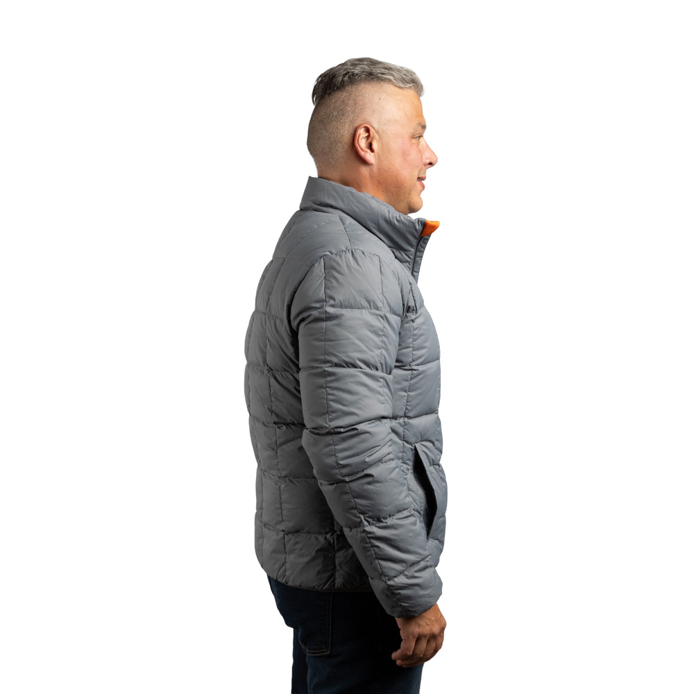 Constant Mountain Men's Infinity Pocket Down Puffer Jacket- Grey