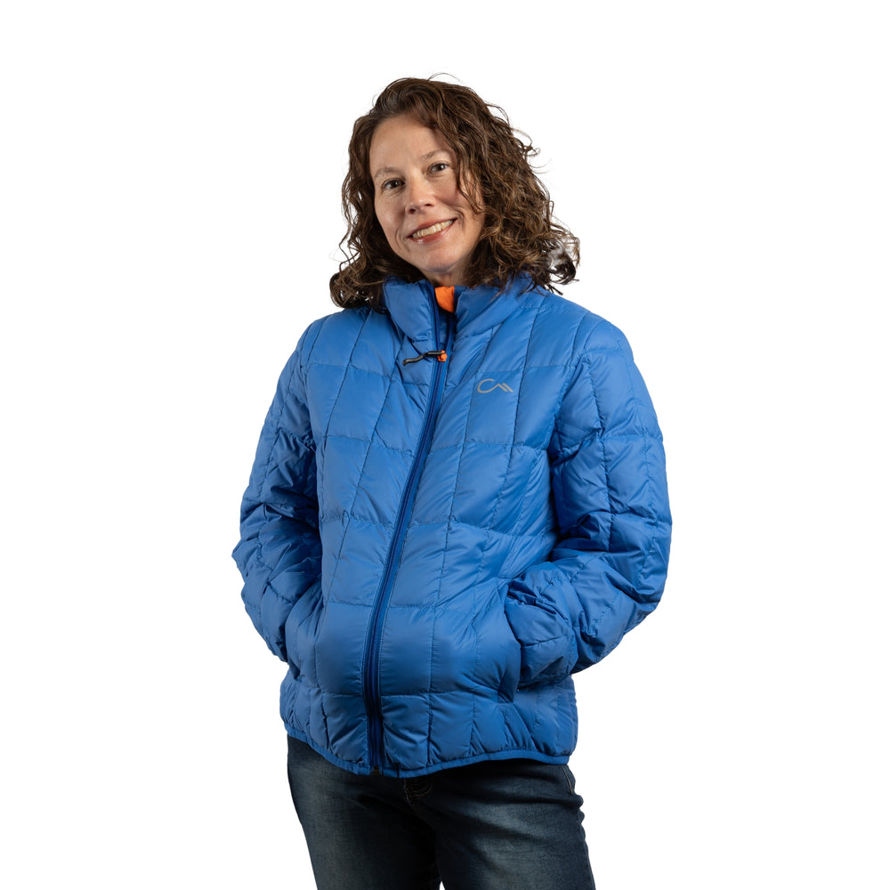 Constant Mountain Women's Infinity Pocket Down Puffer Jacket- Blue