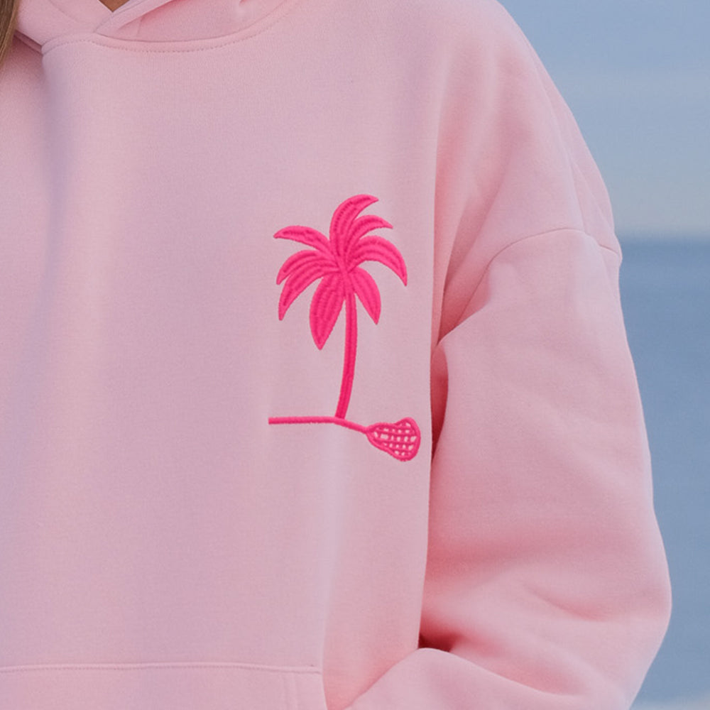 Women's Pink & Ocean Tides Lacrosse Hoodie- Pink Tides
