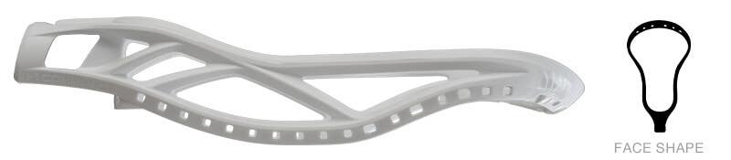 The Under Armour Command 2.0 Lacrosse Head in white side profile