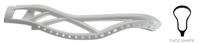 The Under Armour Command 2.0 Lacrosse Head in white side profile