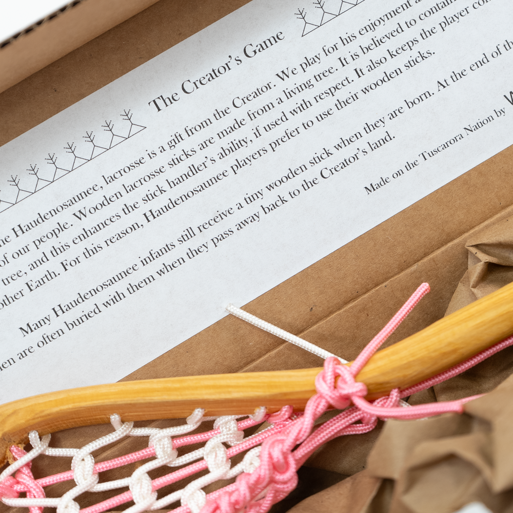 Pink Wooden Mini Lacrosse Stick