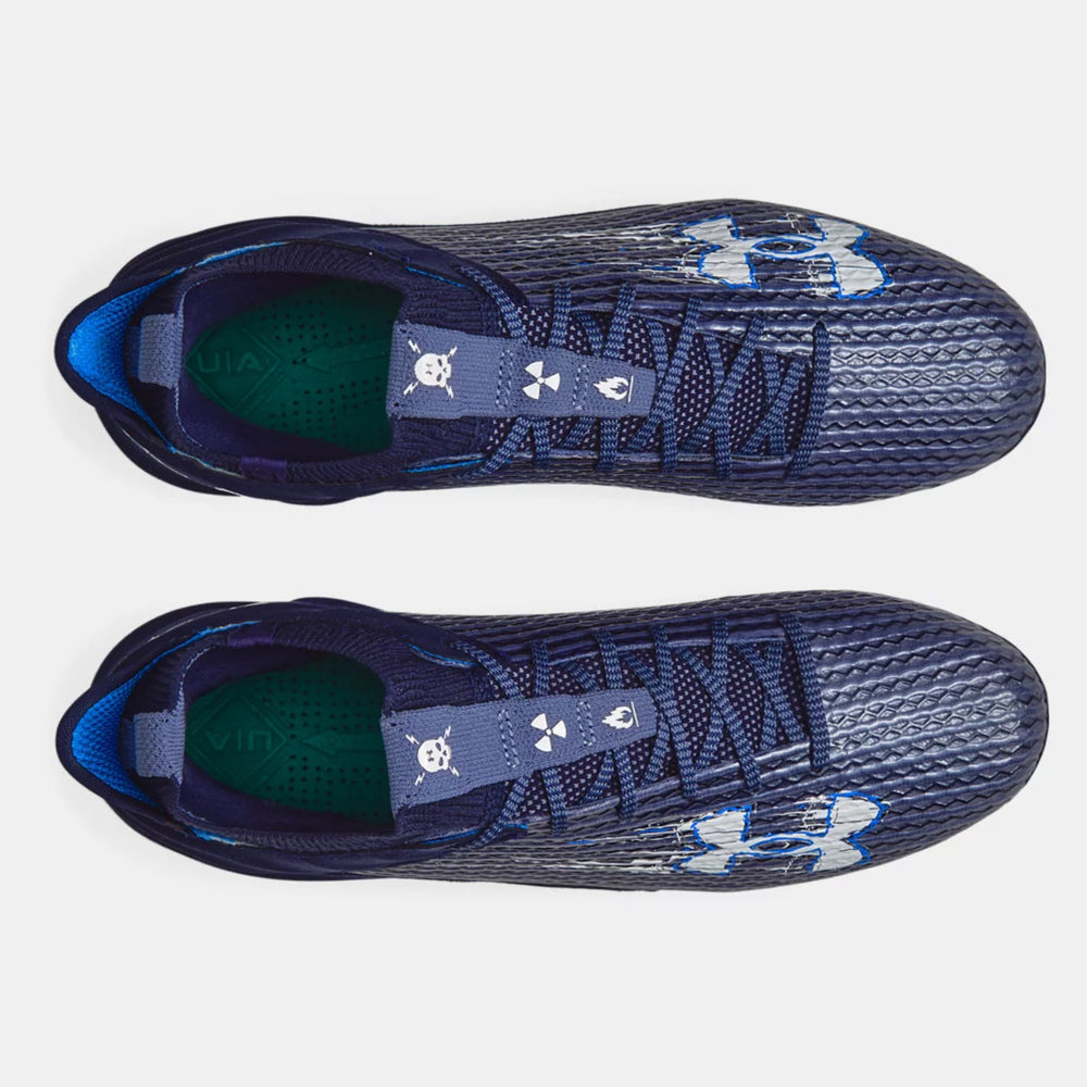 under armour blur smoke 2.0 cleat side view - Navy