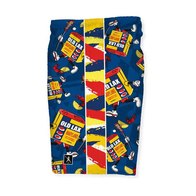 Old Lax crab lacrosse shorts side view