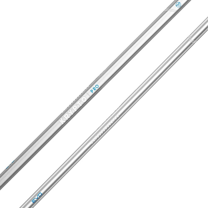 Warrior Krypto Pro Lacrosse Shaft angled zoomed in view