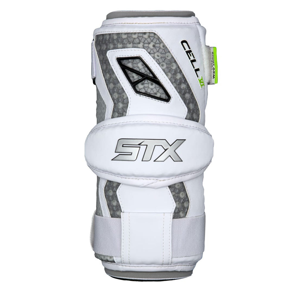 STX Cell 6 Lacrosse Arm Pads single pad front view