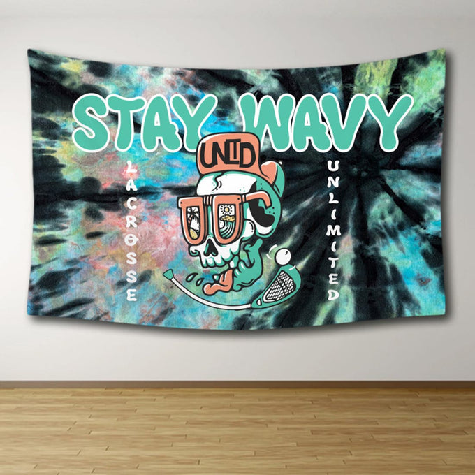 Wavy Skull Lacrosse Tapestry