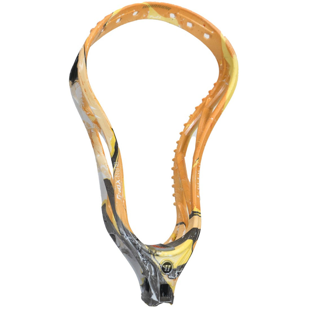 Warrior Burn XP2-D Fire Hydro-Dip Dyed Lacrosse Head angled front view