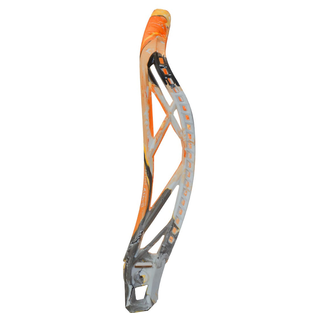 Warrior Burn XP2-D Fire Hydro-Dip Dyed Lacrosse Head vertical side view