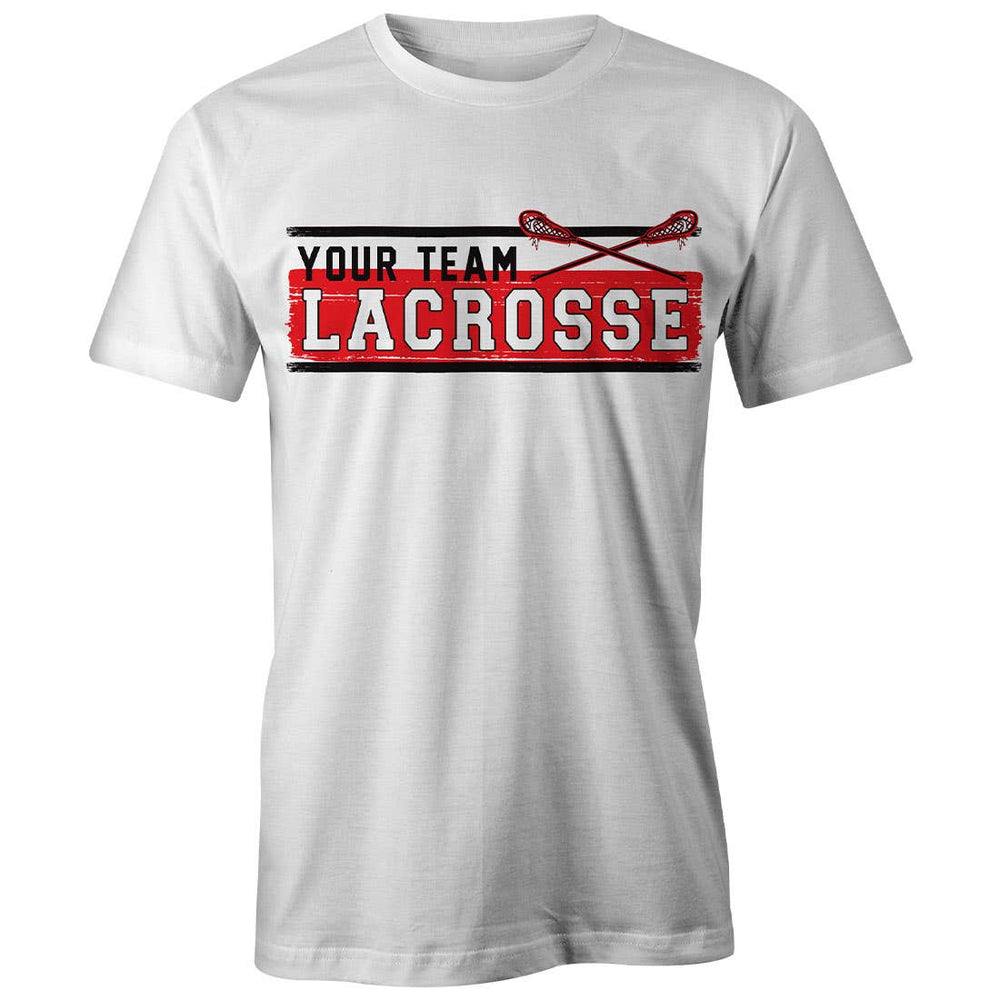 Custom Block Lacrosse Tee - White