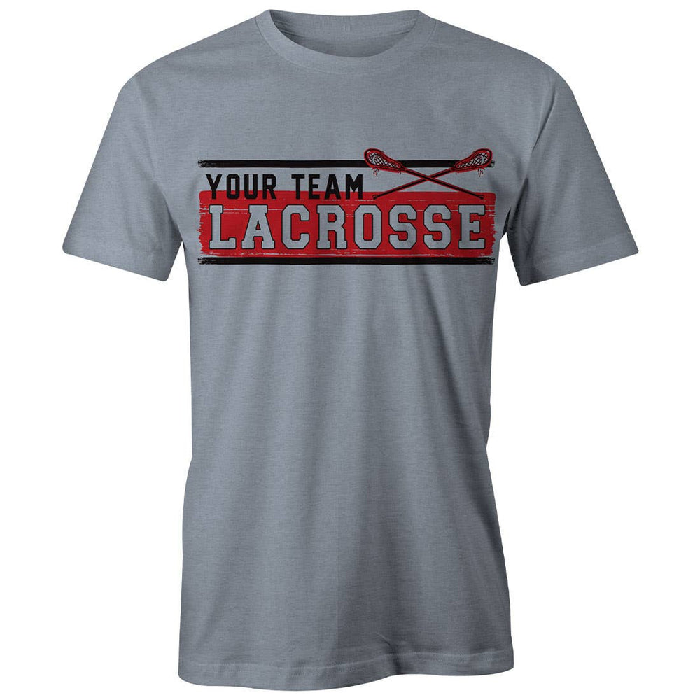 Custom Block Lacrosse Tee - Grey