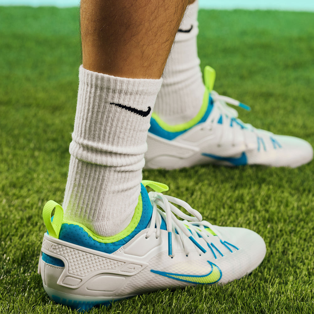 Nike Huarache 9 Elite Blue and Volt Limited Edition Lacrosse Cleats - Low