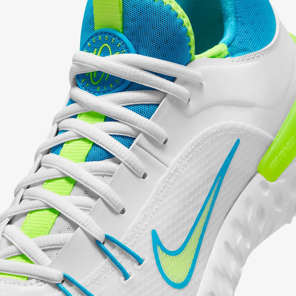 Nike Huarache 9 Elite Blue and Volt Limited Edition Lacrosse Turf Shoes