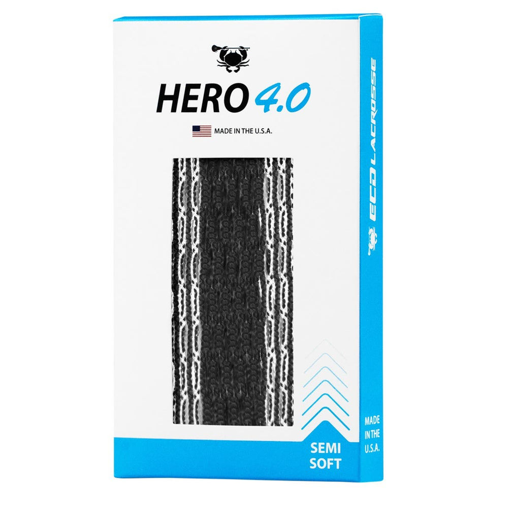 ECD Hero 4.0 Striker Lacrosse Mesh - Black/White