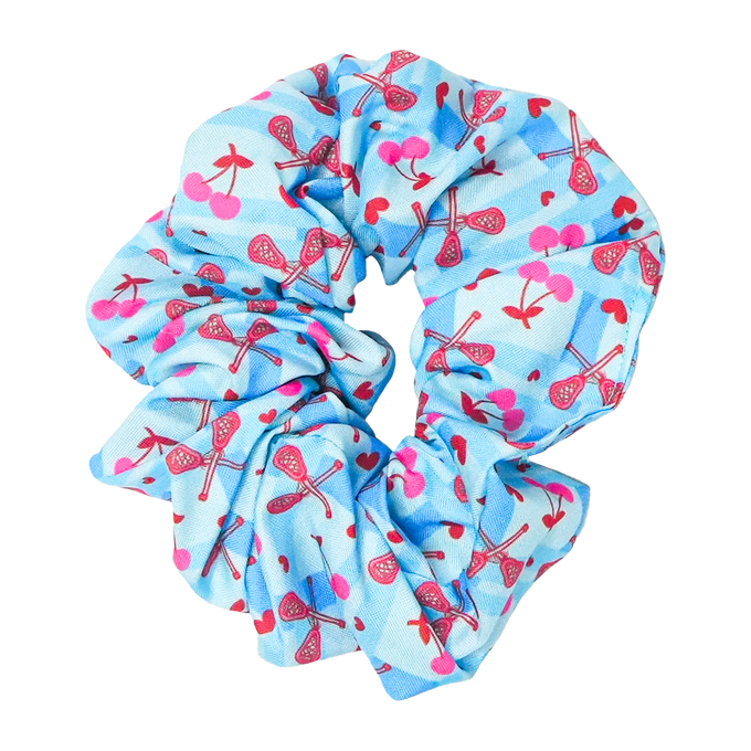 Heart and Cherries Lacrosse Scrunchie