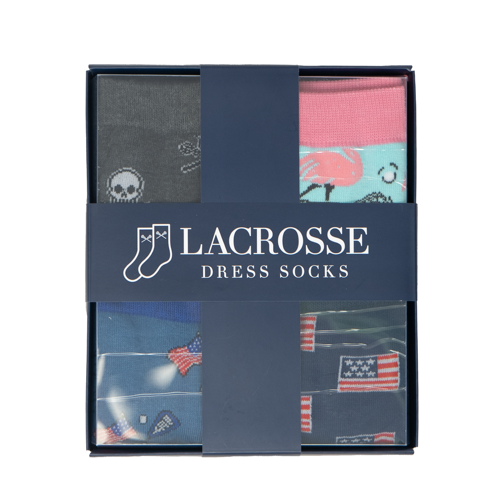 4 Pack Lacrosse Dress Socks