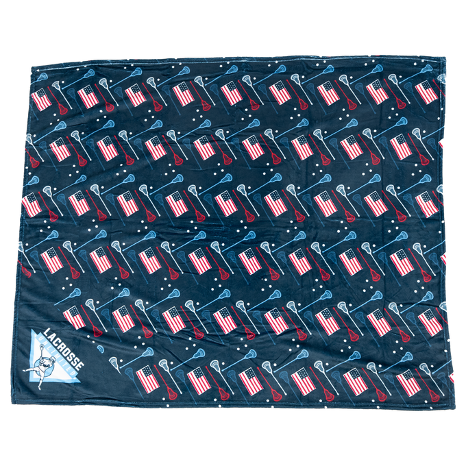 Navy USA Lacrosse Sticks Blanket