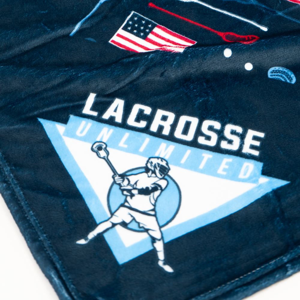 Navy USA Lacrosse Sticks Blanket