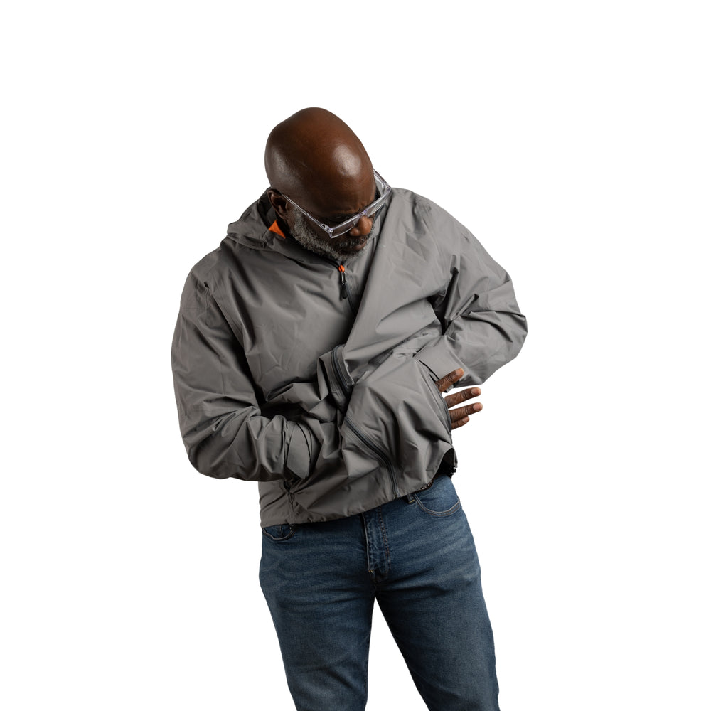 Constant Mountain Men's Infinity Pocket Sideline Rain Jacket- Grey