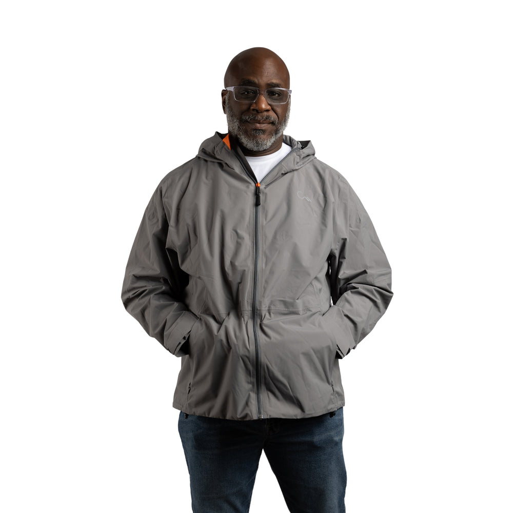 Constant Mountain Men's Infinity Pocket Sideline Rain Jacket- Grey