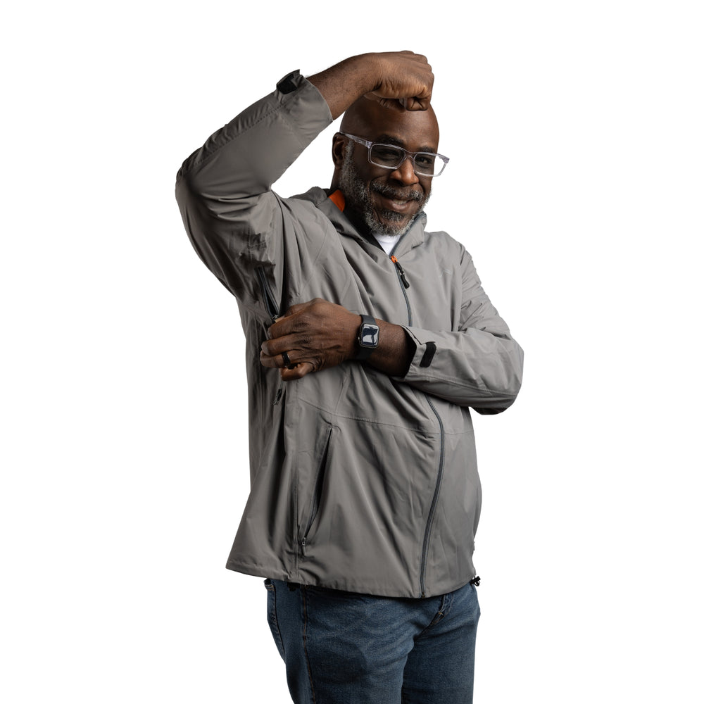 Constant Mountain Men's Infinity Pocket Sideline Rain Jacket- Grey