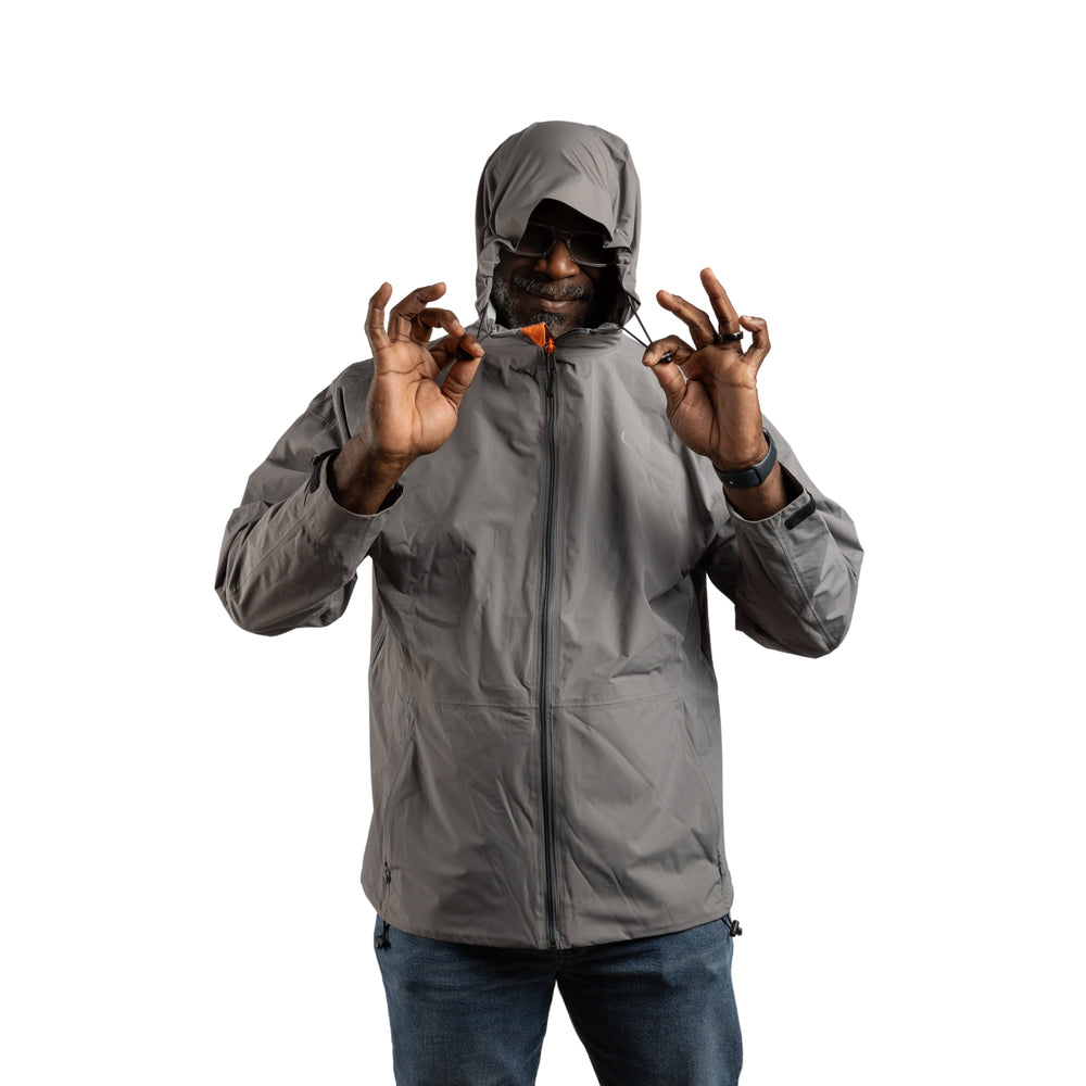 Constant Mountain Men's Infinity Pocket Sideline Rain Jacket- Grey