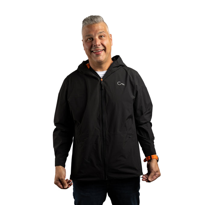 Constant Mountain Men's Infinity Pocket Sideline Rain Jacket- Black