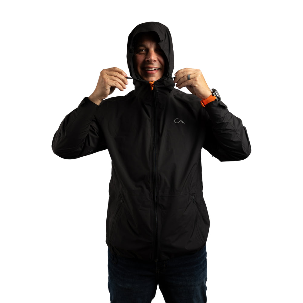 Constant Mountain Men's Infinity Pocket Sideline Rain Jacket- Black