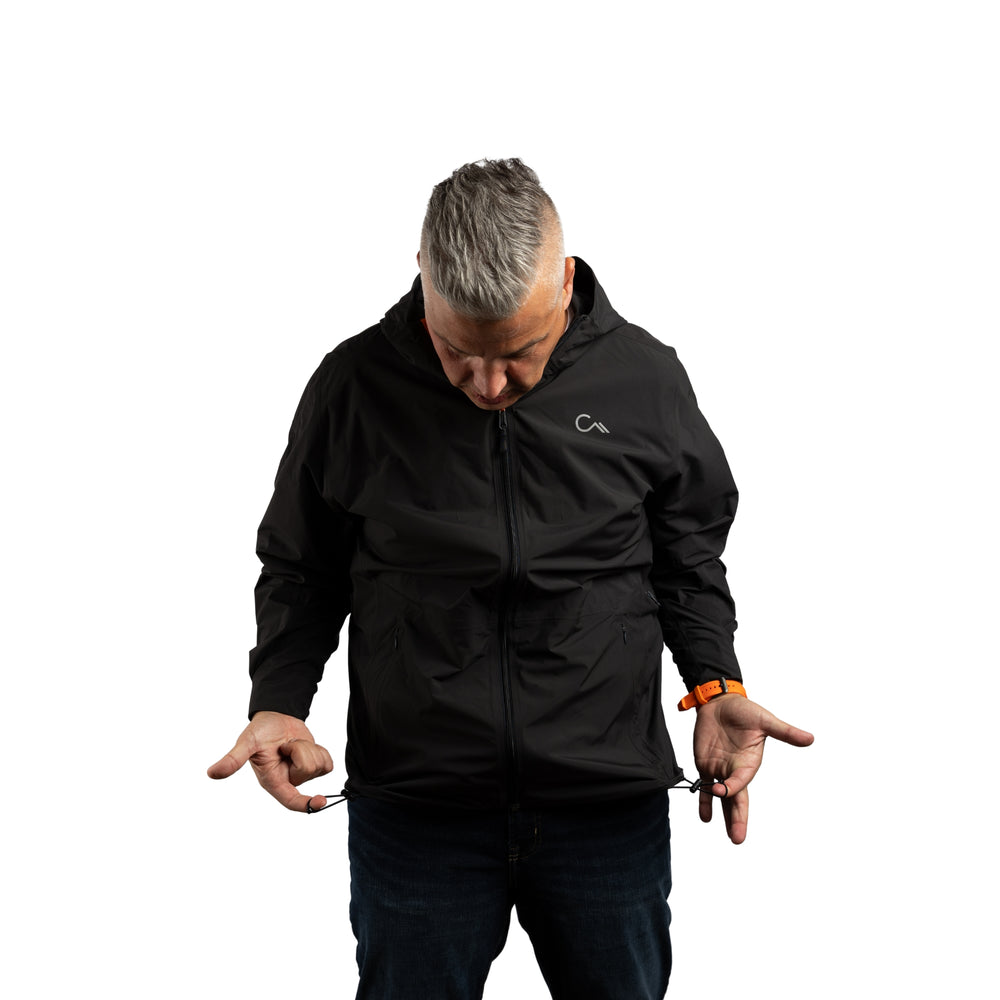 Constant Mountain Men's Infinity Pocket Sideline Rain Jacket- Black