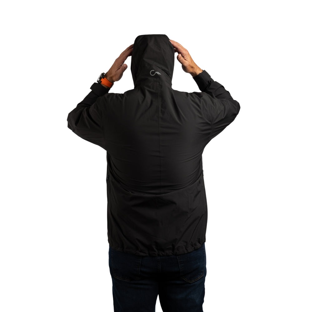 Constant Mountain Men's Infinity Pocket Sideline Rain Jacket- Black