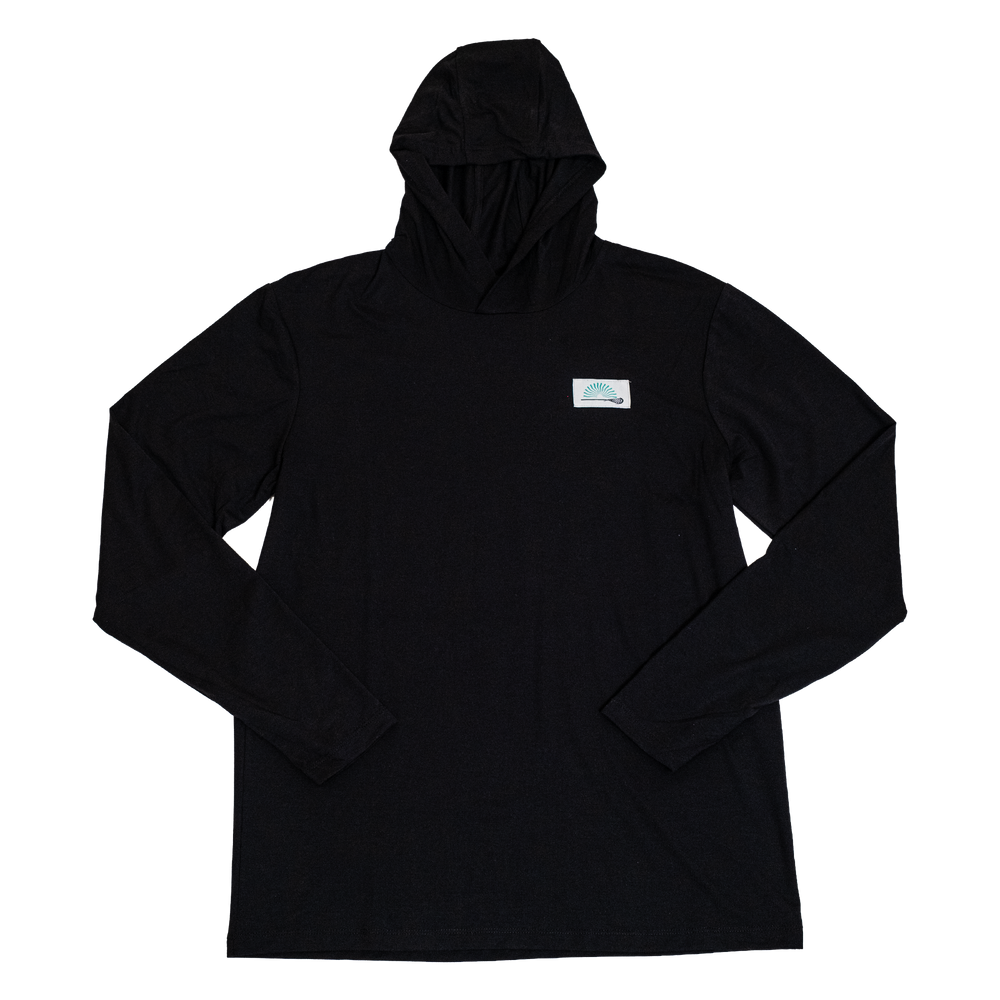 Icon Wave Long Sleeve UPF Black Lacrosse Hoodie