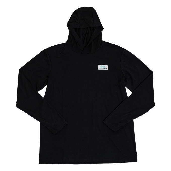 Icon Wave Long Sleeve UPF Black Lacrosse Hoodie