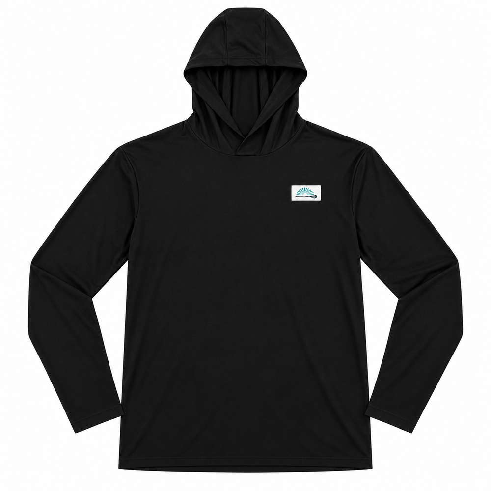 Icon Wave Long Sleeve UPF Black Lacrosse Hoodie