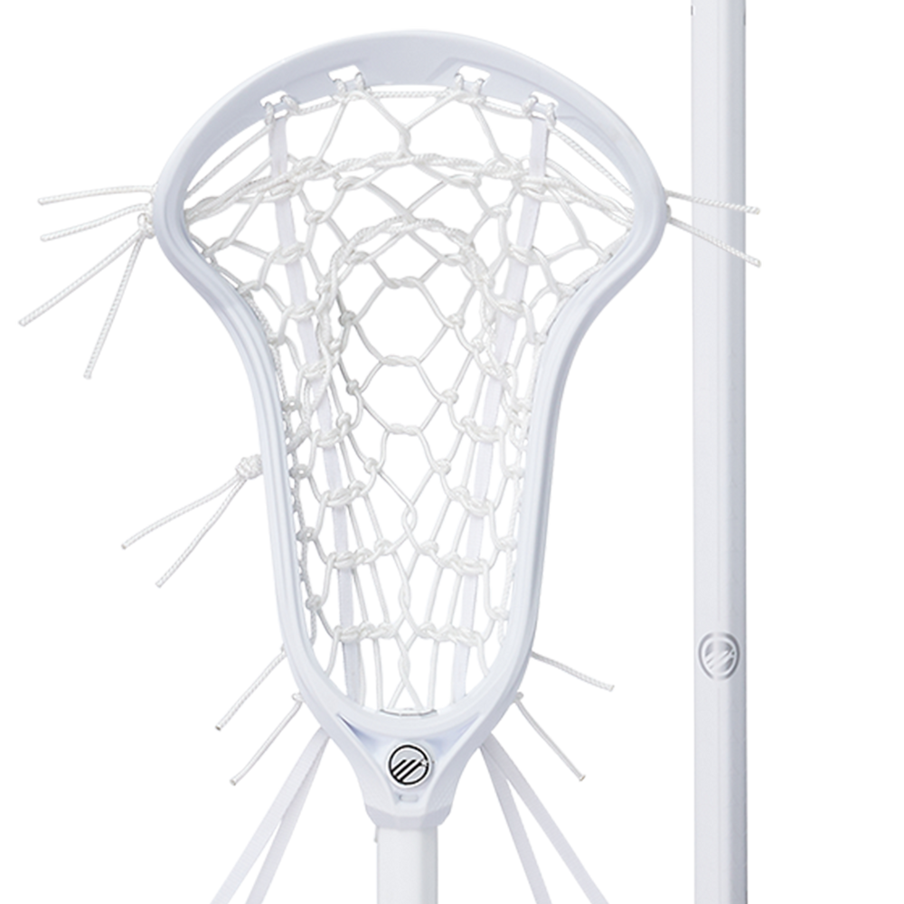 Maverik Nitro Hex Women's Complete Lacrosse Stick- White/White