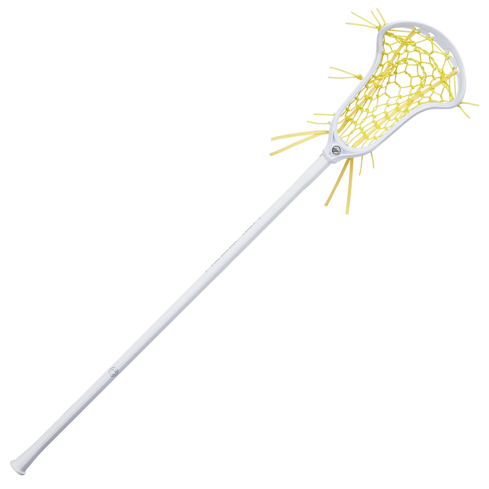 Maverik Nitro Hex Women's Complete Lacrosse Stick- White/Yellow