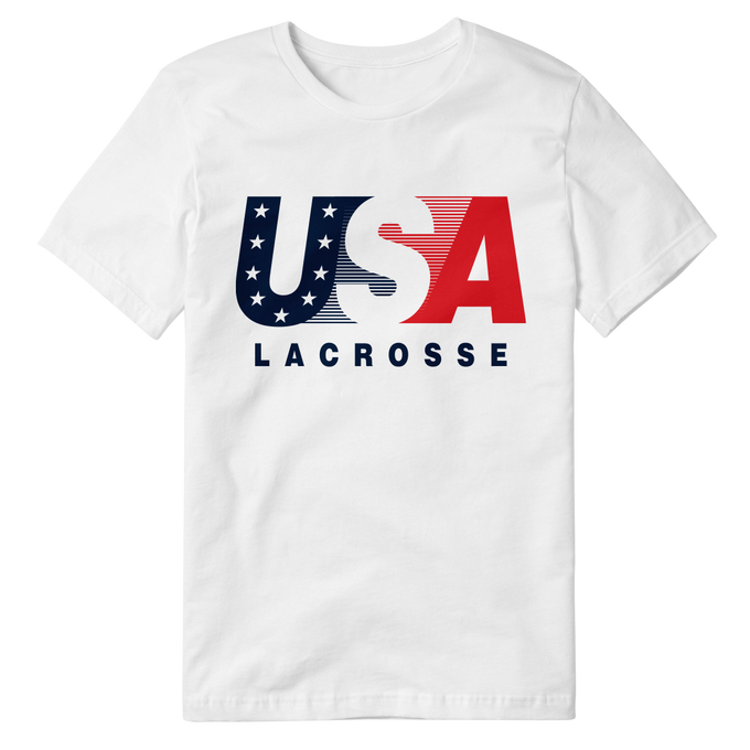 USA White Lacrosse Stars Tee 