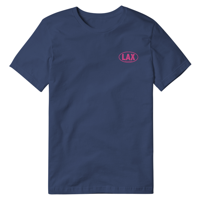 Bumper Sticker Lax Tee- Blue